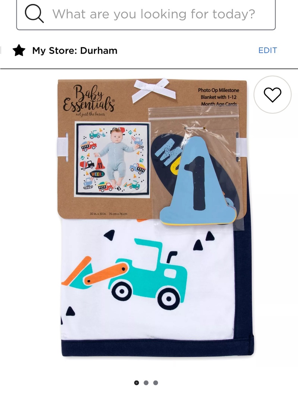 Baby Essentials Blue & Teal Kids Milestone Blanket with Truck Design - Picture 2 of 2